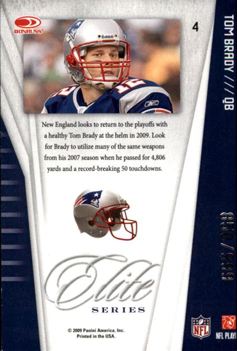 Donruss Elite Series Red Tom Brady Nm Mt Bakersfield Cards