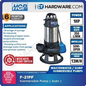 HCP A 21F SUBMERSIBLE WASTEWATER SUMP PUMP 2 1HP MAX 360L MIN