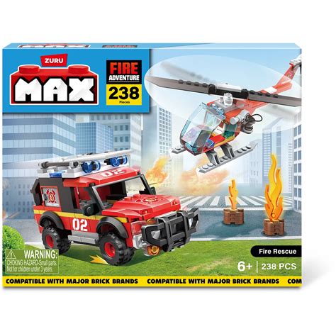 zuru max adventure fire rescue playset shop lego building blocks
