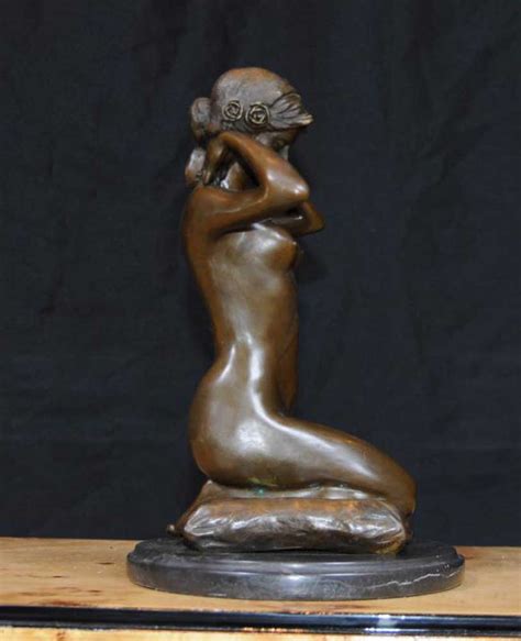 French Bronze Female Nude Figurine Statue Naked Lady Erotic Art
