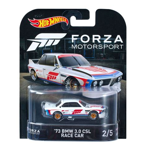 Masinuta Metalica Hot Wheels Bmw Csl Race Car Forza Motorsport Premium Alb
