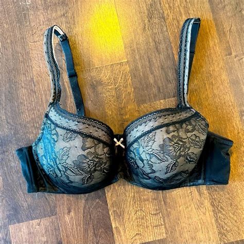 Cacique Intimates Sleepwear C C Cacique Black And Nude Lace Bra Poshmark