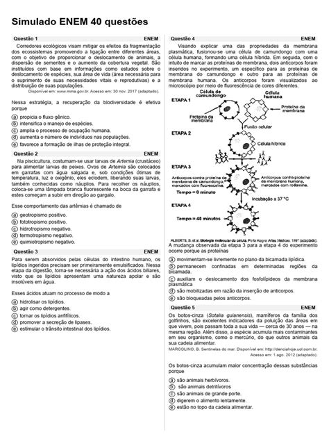 Biologia Enem Pdf - Enem Biologia 2017-2019 | PDF