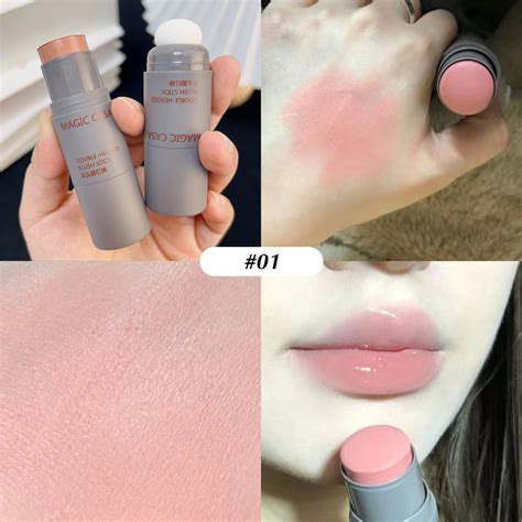 2 In 1 Cute Blusher Stick Cream Smooth Cheek Tint Nude Matte Rose Blush Face Pink Korean Rouge