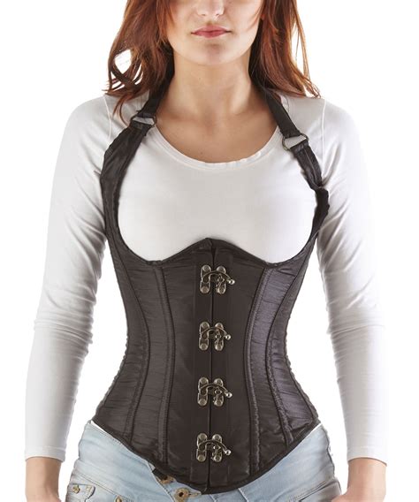 Underbust Corset Black Satin Bustier Halter Gothic U8874 | buy online