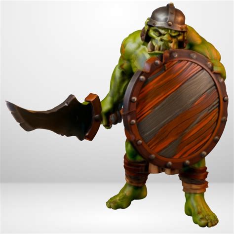 Hot Goblin オーク戦士 ミニチュア ホットゴブリン クリーバーと盾