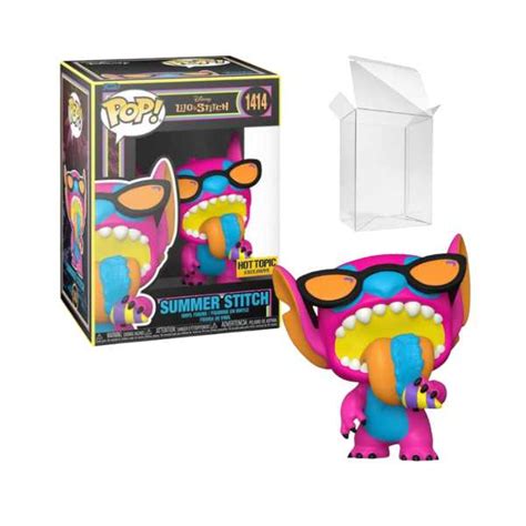 Funko Pop Disney Lilo Stitch Summer Stitch Hot Topic Exclusive Blacklight Pops