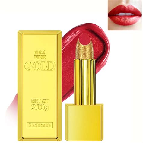 Amazon BEUKING Gold Lipstick Velvet Nude Red Pink Lip Tint Non Smudge High Pigment Not