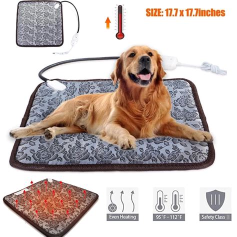 DERCLIVE Indoor/Outdoor Pet Heating Pad Mat, Waterproof Adjustable ...