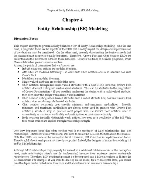 Ch04 Entity Relationship Modeling Notes 1 Chapter 4 Entity