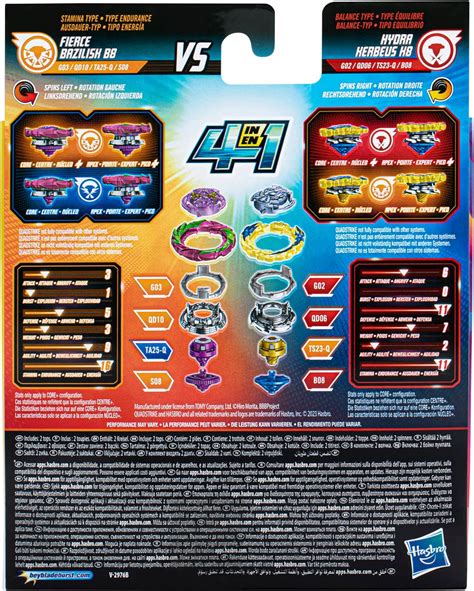 Buy Beyblade Burst Quadstrike Fierce Bazilisk B And Hydra Kerbeus K