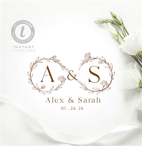 Wedding Ring Logo Wedding Initials Logo Wedding Monograms Wedding