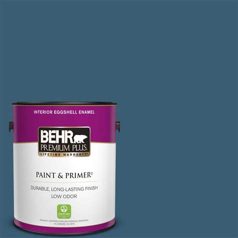 BEHR PREMIUM PLUS 1 Gal S490 7 Superior Blue Eggshell Enamel Low Odor