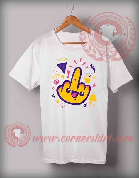 Cheap Custom Made Fuck Off Emoji T Shirts Custom Design T Shirts
