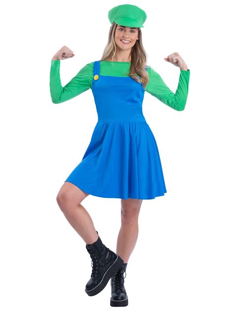 Green Plumber Costume with Top, Dress & Cap – Smiffys