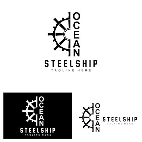 Premium Vector Ship Steering Logo Ocean Icons Ship Steering Vector