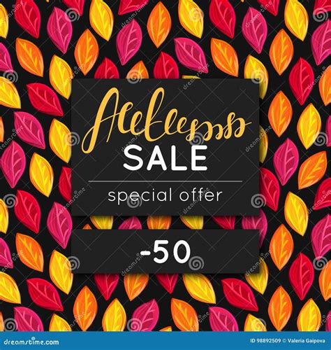 Autumn Sale Discount In Fall Special Offer Pattern With Fallen