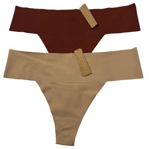 SKIMS Intimates Sleepwear Skims Naked Thong Lot Of Clay Saffron