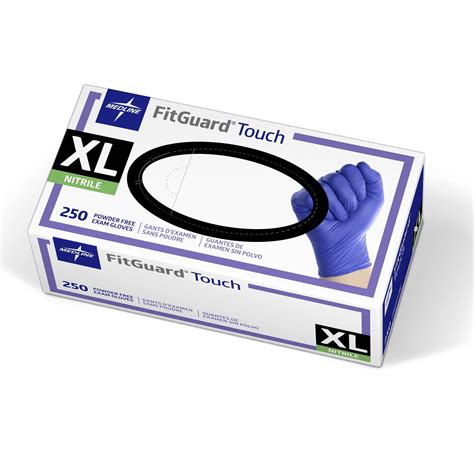 Medline FitGuard Touch Disposable Medical Nitrile Exam Gloves, X-Large