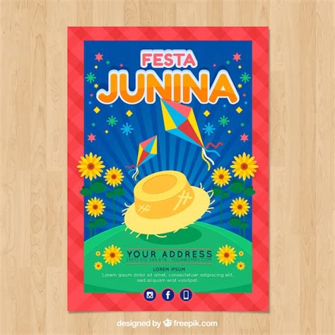 Convite De Cartaz Festa Junina Campo E Girass Is Vetor Gr Tis