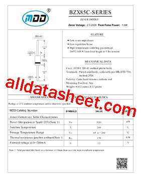 BZX85C Datasheet(PDF) - Microdiode Electronics (Jiangsu) Co.,Ltd.