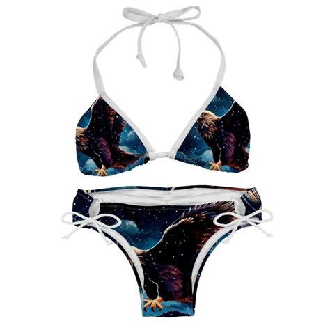 Starry Bird Swimsuit Women Bikini Set With Detachable Sponge And Adjustable Strap Two Pack