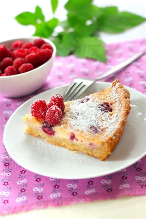 Almond Tart With Raspberries Stock Image Image Of Bakery Nutritive