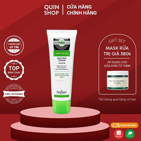 Kem D Ng Gi M M N D U Nh N Farmona Dermacos Anti Acne Matting Cream