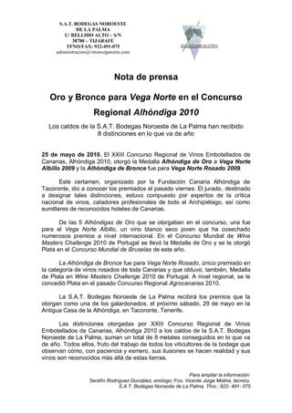 Vega Norte Oro Y Bronce Concurso Alhondiga PDF