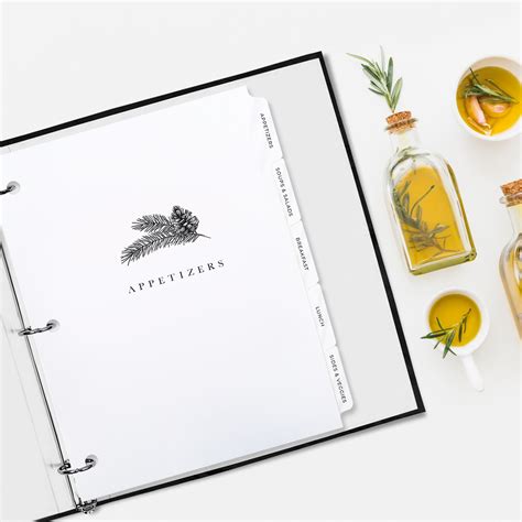 Recipe Binder Tabs Recipe Tab Dividers 10 Index Tab Dividers For 3