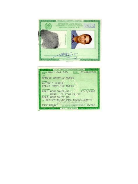 Identidade Perdida Frente E Verso - Carteira Identidade - Frente e Verso | PDF