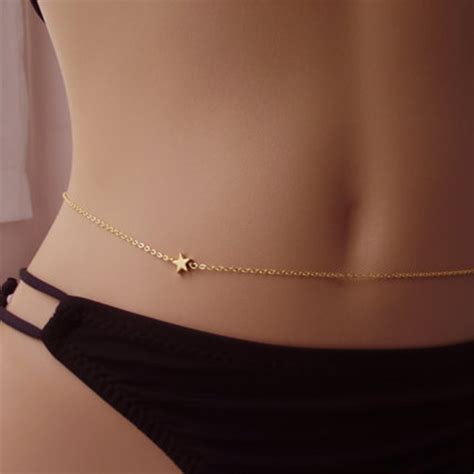Trendy Sexy Star Belly Chain Bikini Waist Link Necklaces Summer Body Jewelry For Women