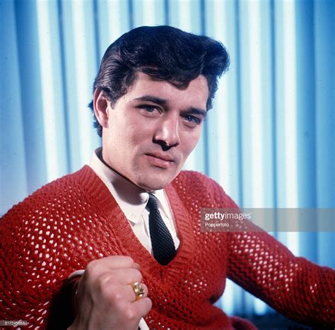 British Pop Singer Eden Kane Posed Wearing A Red Knitted Jumper