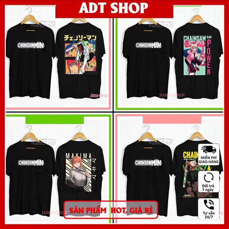 Tổng hợp Mẫu Áo HOT Chainsaw Man áo thun Anime in hình Denji Power Makima mẫu bán chạy