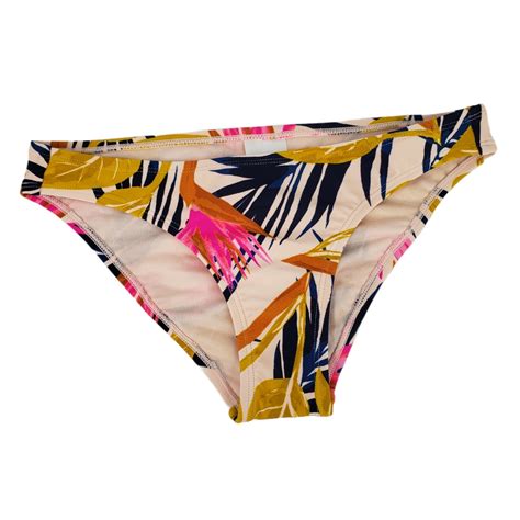 Xhilaration Cheeky Bikini Swim Bottom Juniors Xs Womens Floral Pink Blue Ebay