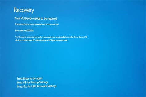 Troubleshooting: Recovery Blue Screen Error 0x0000185 in Windows PC ...