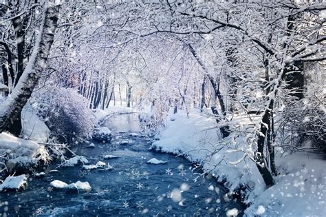 Beautiful winter landscape with the river Stock Photo by ...