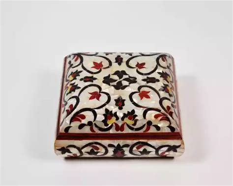 Handmade Jewelry Box Made Of Natural Wood And Mother Of Pearl