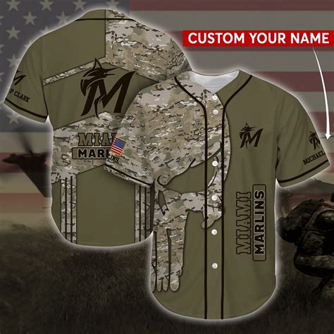 022 Miami Marlins Mlb Personalized Baseball Jersey Shirt Camo