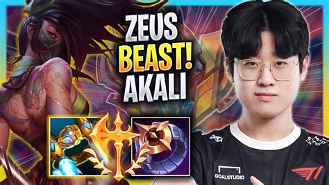 Zeus Is A Beast With Akali T1 Zeus Plays Akali Top Vs Rumble