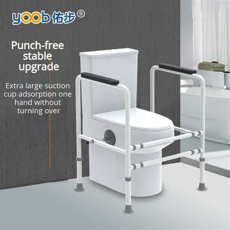 Double Direct Pipe Stand Up Toilet Safety Rail Frame