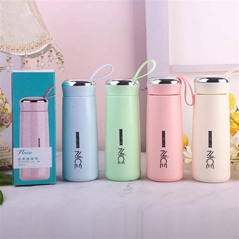 NICE Glass Insulated Vacuum Flask Bottle 400ML – 1 Pc (Random Colour ...