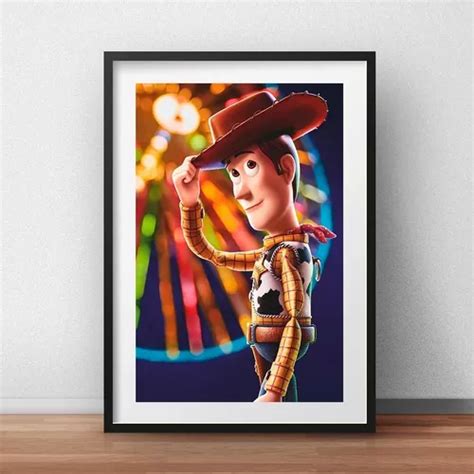 Quadro Toy Story Wood Filme Infantil Decoração Moldura A3