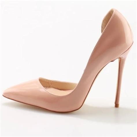 2018 Nova Moda Nude Couro De Patente Sapatos De Salto Alto Sexy Sapato De Bico Fino Estilete