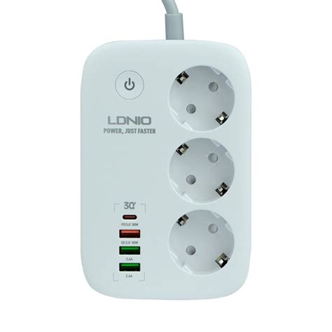 Купить Сетевой Удлинитель LDNIO SEW3452 3 ports / PD / 3USB/ 1 QC 3.0 ...