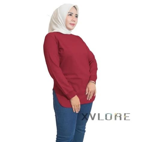 Jual Terlaris Kaos Wanita Polos Model Oval Top Basic Style Hijab