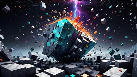 Explodindo Minecraft Cubos Coloridos Minecraft Blocos Coloridos