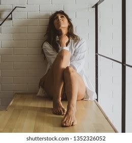 Sad Depressed Caucasian Lady Semi Nude Stock Photo Shutterstock