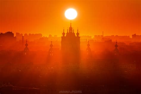 Смольный собор на закате. Санкт-Петербург, апрель 2023 | Пикабу