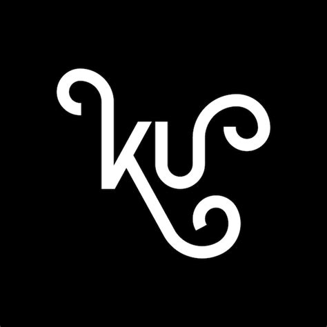 Premium Vector Ku Letter Logo Design On Black Background Ku Creative
